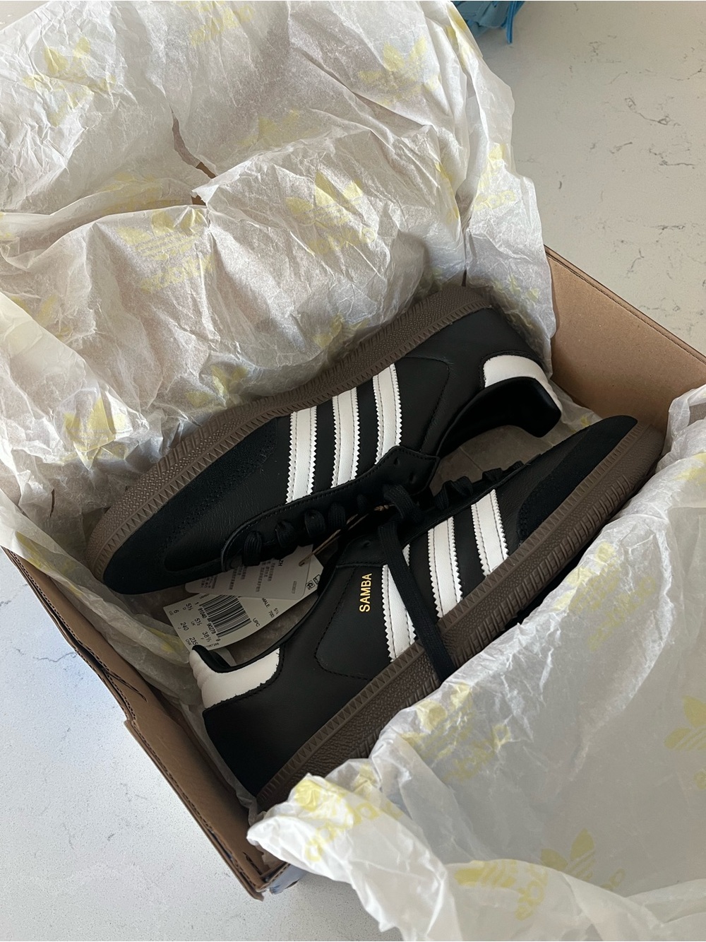 Brand New Adidas Samba OG Black with White Stripes.